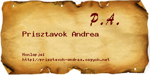 Prisztavok Andrea névjegykártya