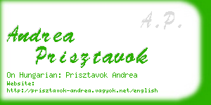 andrea prisztavok business card